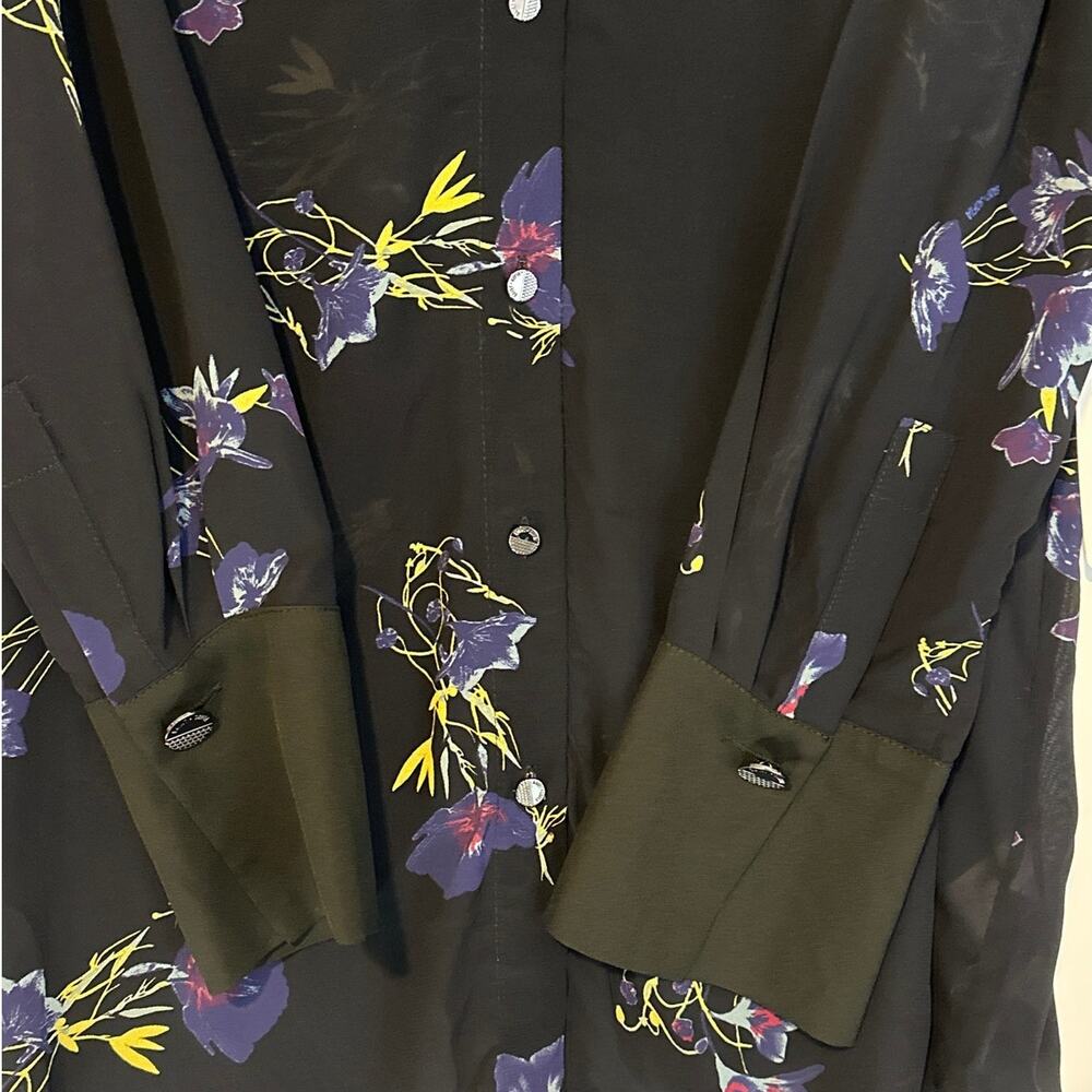 Saint+ Sofia Madison Shirt Blue Lily Gardens Floral Blouse Top Sz 16 Boho Chic - Picture 5 of 16